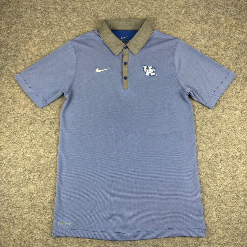 Nike Dri Fit Kentucky Wildcats Polo Shirt Striped Mens Small S